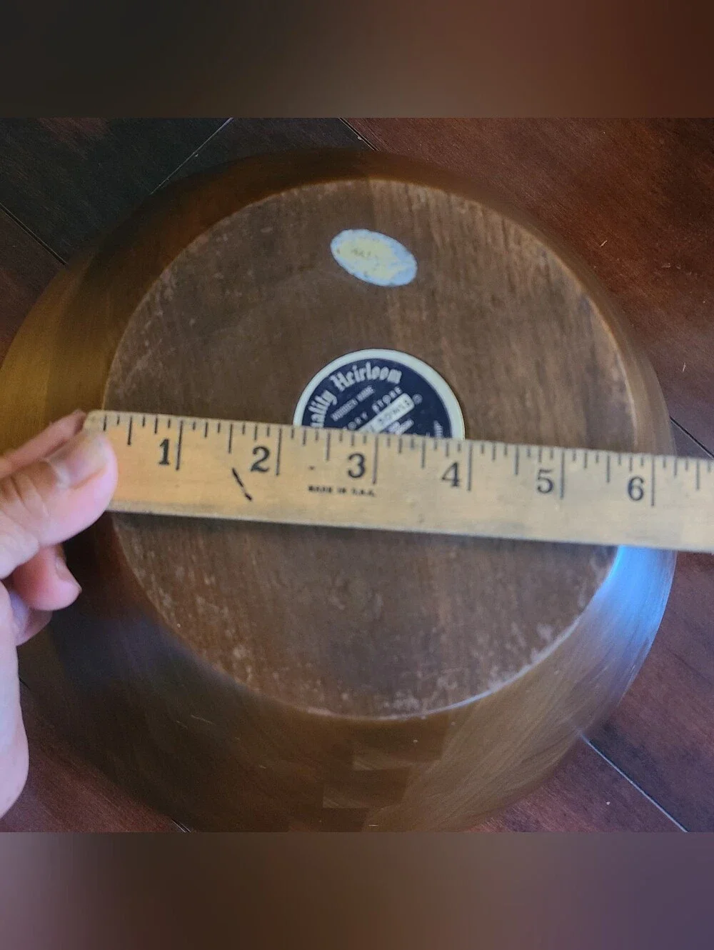 Vintage Mid-Century Quality Heirloom Solid Walnut Wood Salad Bowl 12